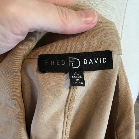 FRED DAVID Women's Tan Roll Tab Sleeves Utility Jacket XL - Picture 5 of 6